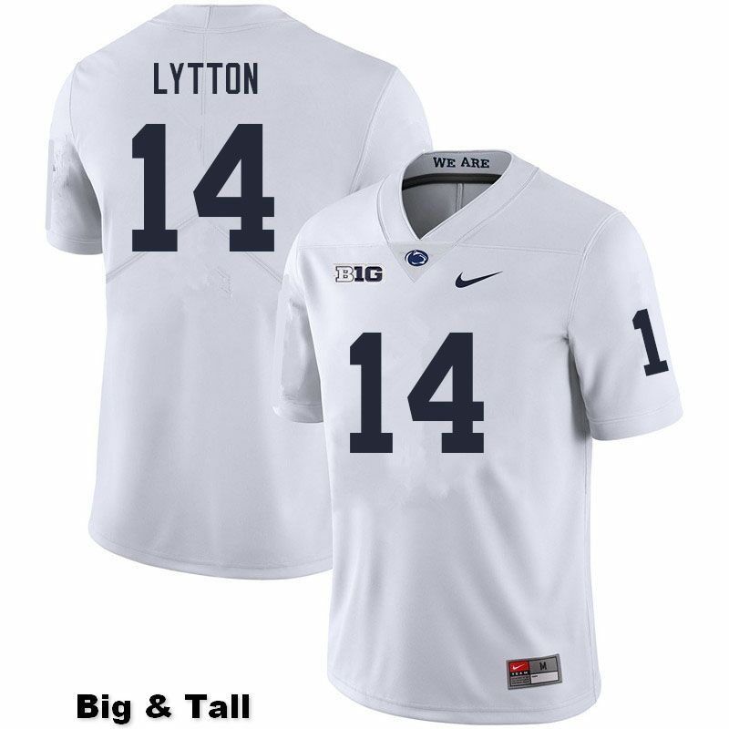 NCAA Nike Men's Penn State Nittany Lions A.J. Lytton #14 College Football Authentic Big & Tall White Stitched Jersey IJF3498HD